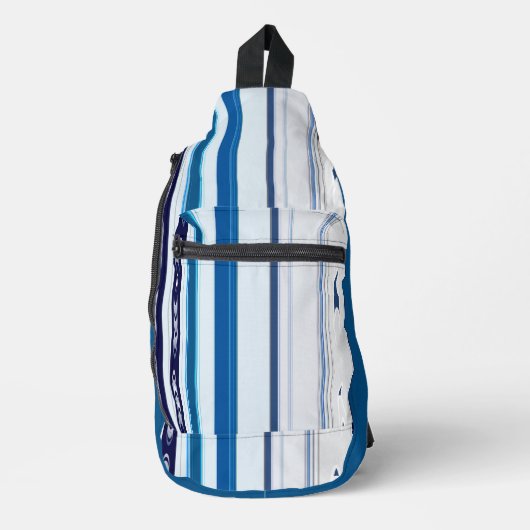 Abstract Symphony in Blue 5 (Vertical Lines) Sling Bag (Voorkant)