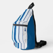 Abstract Symphony in Blue 5 (Vertical Lines) Sling Bag (Rechterhoek)