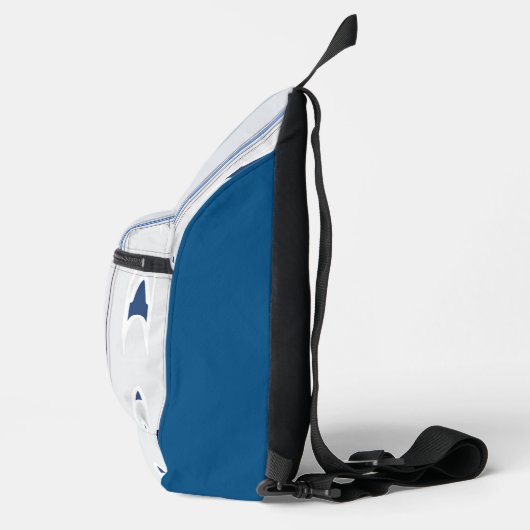 Abstract Symphony in Blue 5 (Vertical Lines) Sling Bag (Rechts)