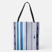 Abstract Symphony in Blue 5 (Vertical Lines) Tote Bag (Voorkant)