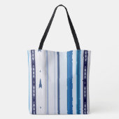 Abstract Symphony in Blue 5 (Vertical Lines) Tote Bag (Achterkant)