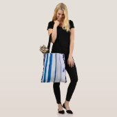 Abstract Symphony in Blue 5 (Vertical Lines) Tote Bag (Op model)