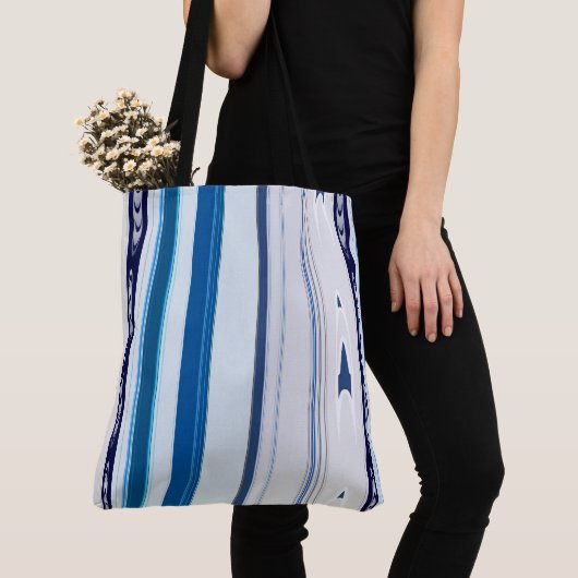 Abstract Symphony in Blue 5 (Vertical Lines) Tote Bag (Dichtbij)