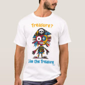 Abstract T-shirt met levendige piratenschat (Voorkant)