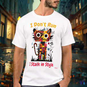 Abstract T-shirt met levendige tijger grafische pr