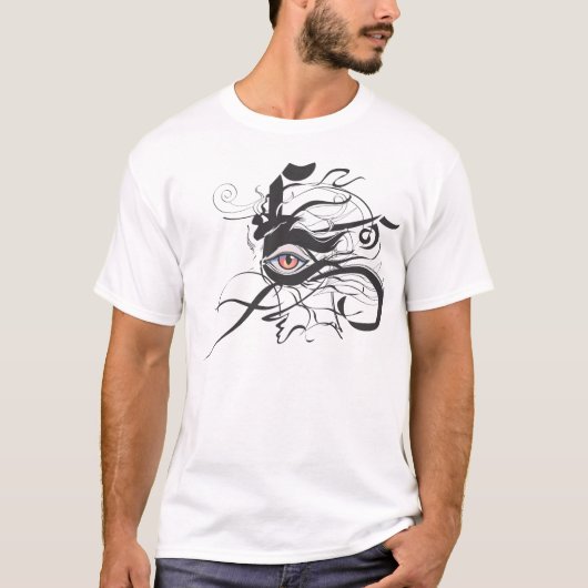 Abstract T-shirt met oog (Voorkant)