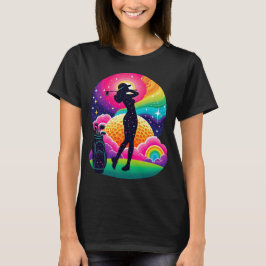 Abstract T-shirt voor vrouwelijke golfer