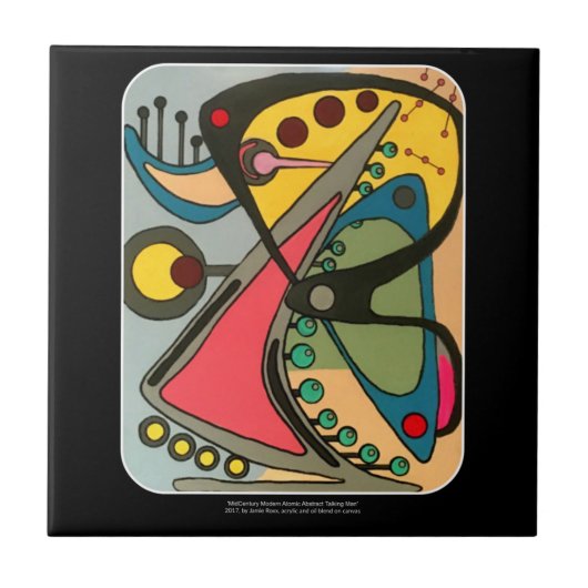 Abstract Talking Man uit de middeleeuwen schildere Tegeltje (Voorkant)