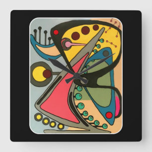 Abstract Talking Man uit de middeleeuwen schildere Vierkante Klok