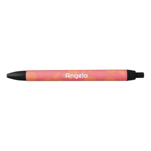 Abstract tangerine patroon roze en oranje zwarte inkt pen