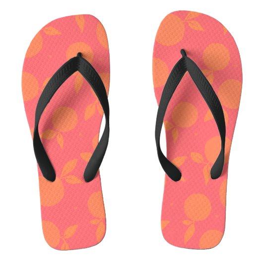Abstract tangerine patroon teenslippers (Voetbed)
