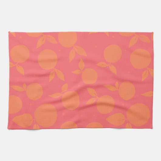 Abstract tangerine patroon theedoek (Horizontaal)