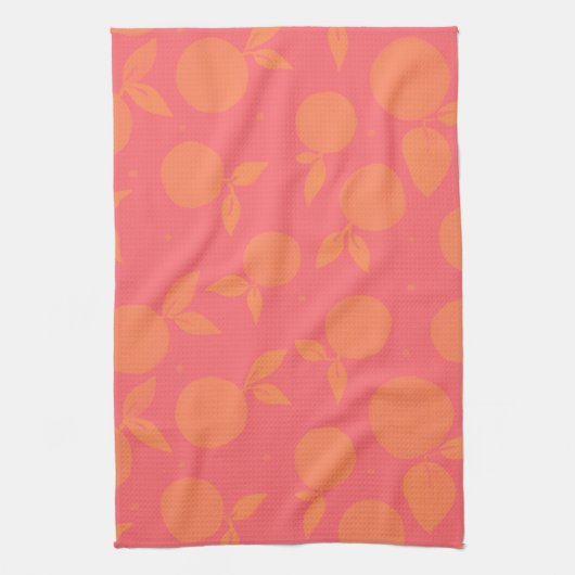 Abstract tangerine patroon theedoek (Verticaal)