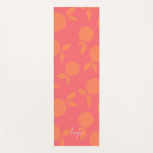 Abstract tangerine patroon yogamat (Voorkant)
