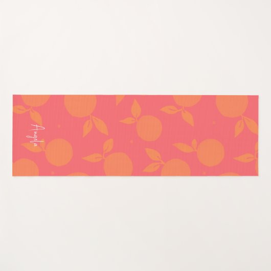 Abstract tangerine patroon yogamat (Voorkant (horizontaal))