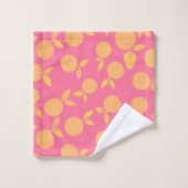 Abstract tangerine roze en geel patroon bad handdoek (Wasdoekje)