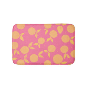 Abstract tangerine roze en geel patroon badmat