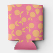 Abstract tangerine roze en geel patroon blikjeskoeler (Achterkant)
