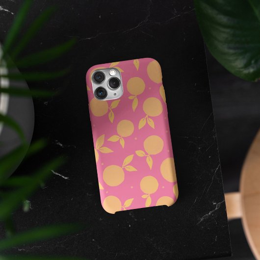 Abstract tangerine roze en geel patroon Case-Mate iPhone case