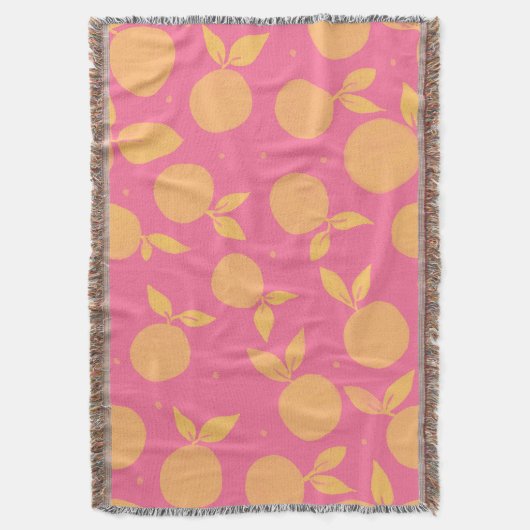 Abstract tangerine roze en geel patroon deken (Voorkant Verticaal)