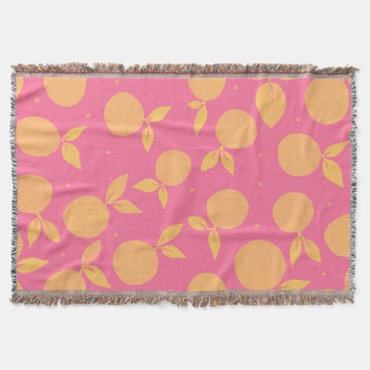 Abstract tangerine roze en geel patroon deken (Voorkant)