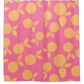 Abstract tangerine roze en geel patroon douchegordijn (Voorkant)