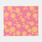 Abstract tangerine roze en geel patroon fleece deken (Voorkant (Horizontaal))