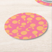 Abstract tangerine roze en geel patroon ronde kartonnen onderzetter (Gebogen)
