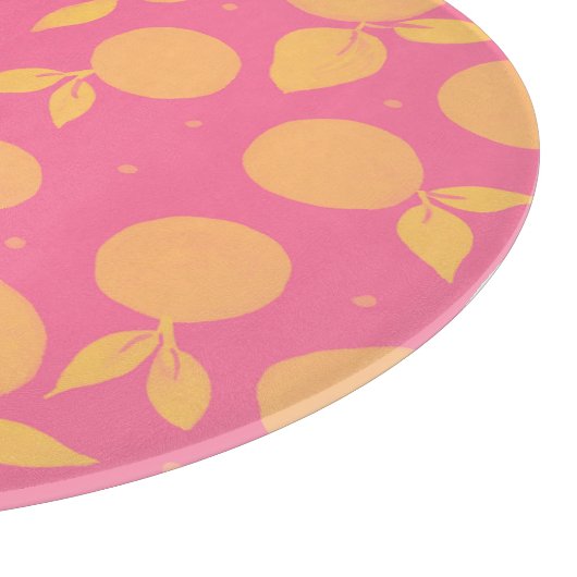 Abstract tangerine roze en geel patroon snijplank (Hoek)