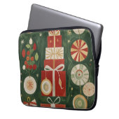 Abstract tapijt van Yuletide Laptop Sleeve (Voorkant Links)