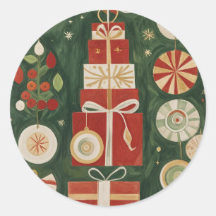 Abstract tapijt van Yuletide Ronde Sticker