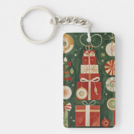 Abstract tapijt van Yuletide Sleutelhanger