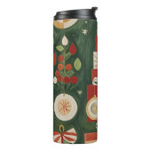 Abstract tapijt van Yuletide Thermosbeker (Gedraaid links)