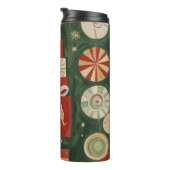 Abstract tapijt van Yuletide Thermosbeker (Geroteerd rechts)