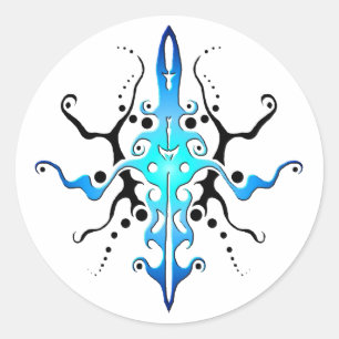 Abstract Tattoo masker - blauw Ronde Sticker