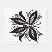 Abstract Tattoo vlinder zwart-wit Fleece Deken (Voorkant (Horizontaal))