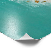 Abstract Teal and Gold Painting Foto Afdruk (Hoek)