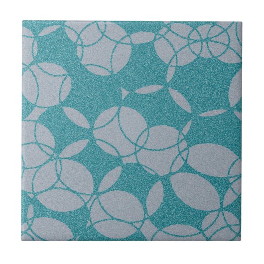 Abstract Teal Cirkels Patroon Tegeltje (Voorkant)