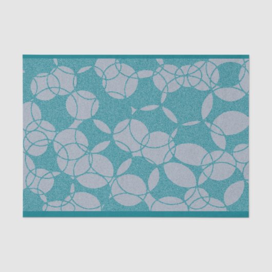 Abstract Teal Cirkels Patroon Tissuepapier (Voorkant)