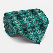 Abstract Teal Elegantie: Stijlvolle Das  (Opgerold)