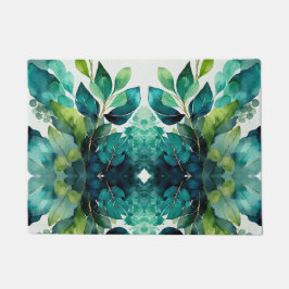 Abstract Teal, Groen, Smaragd, Botanisch Deurmat