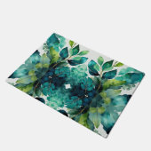 Abstract Teal, Groen, Smaragd, Botanisch Deurmat (Schuin)