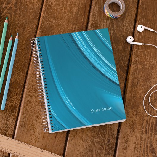 Abstract Teal Monogram Notitieboek