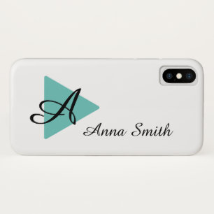 Abstract Teal ontwerp Elegant Monogram Case-Mate iPhone Case