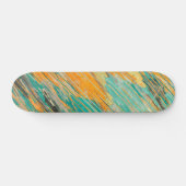 Abstract Teal Orange Textured Skateboard Deck (Horizontaal)