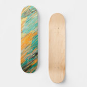 Abstract Teal Orange Textured Skateboard Deck (Voorkant)