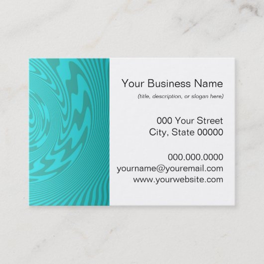 Abstract Teal Turquoise Patroon Visitekaartje (Voorkant)