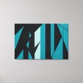 Abstract Teal Turquoise Zwart Design Canvas Afdruk (Voorkant)