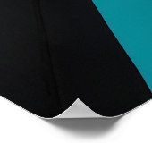 Abstract Teal Turquoise Zwart Design Poster (Hoek)