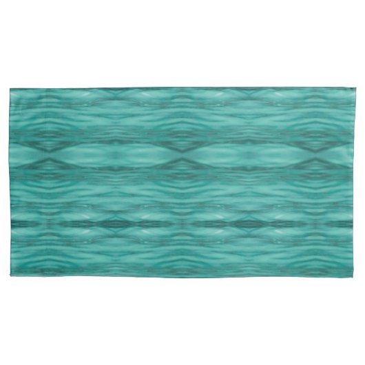 Abstract teal water ripples L-size pattern Kussensloop (Voorkant)